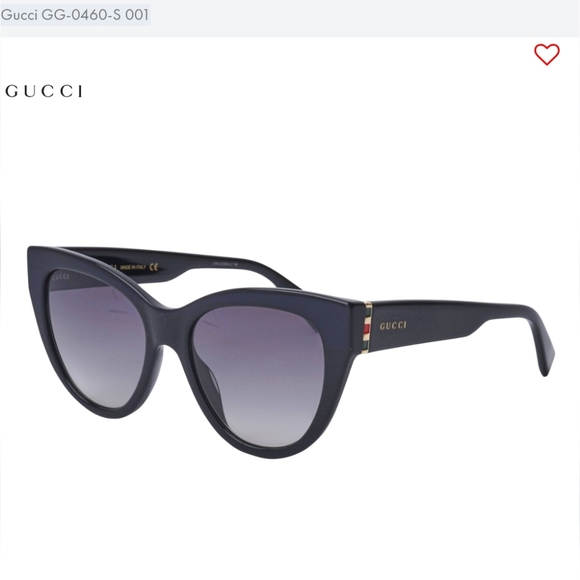 NWD$495 GUCCI GG0460S 001 Black Grey Gradient Cat Eye UV Protection Sunglasses - Picture 2 of 16